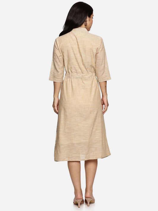 Floral Printed Round Neck A-Line Dress
