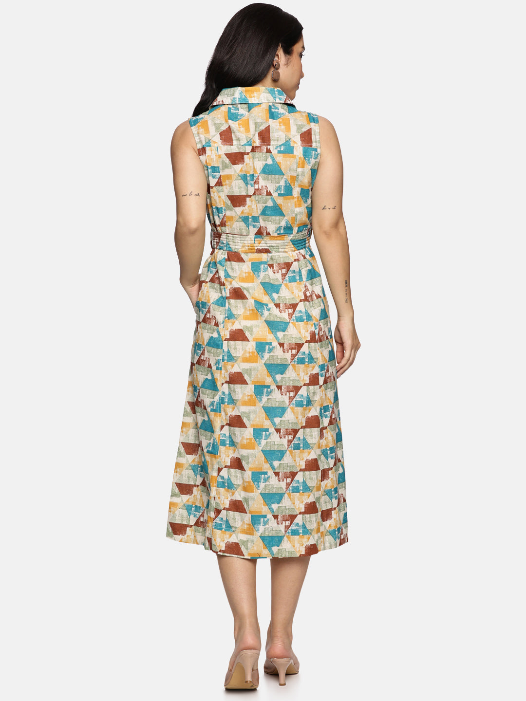 Abstract Print Shirt Dress