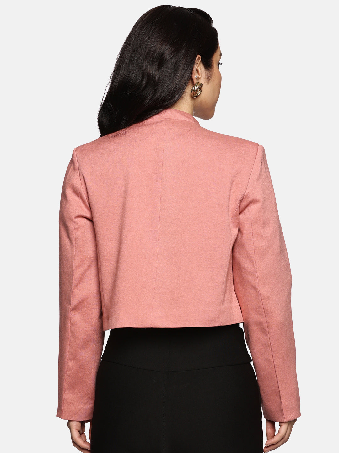 Crop Blazer-Baby Pink