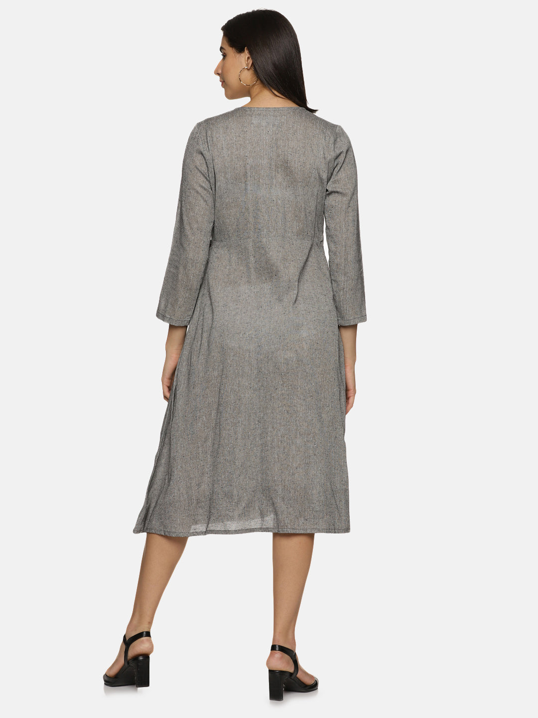 Grey Pure Khadi handloom Wrap Dress