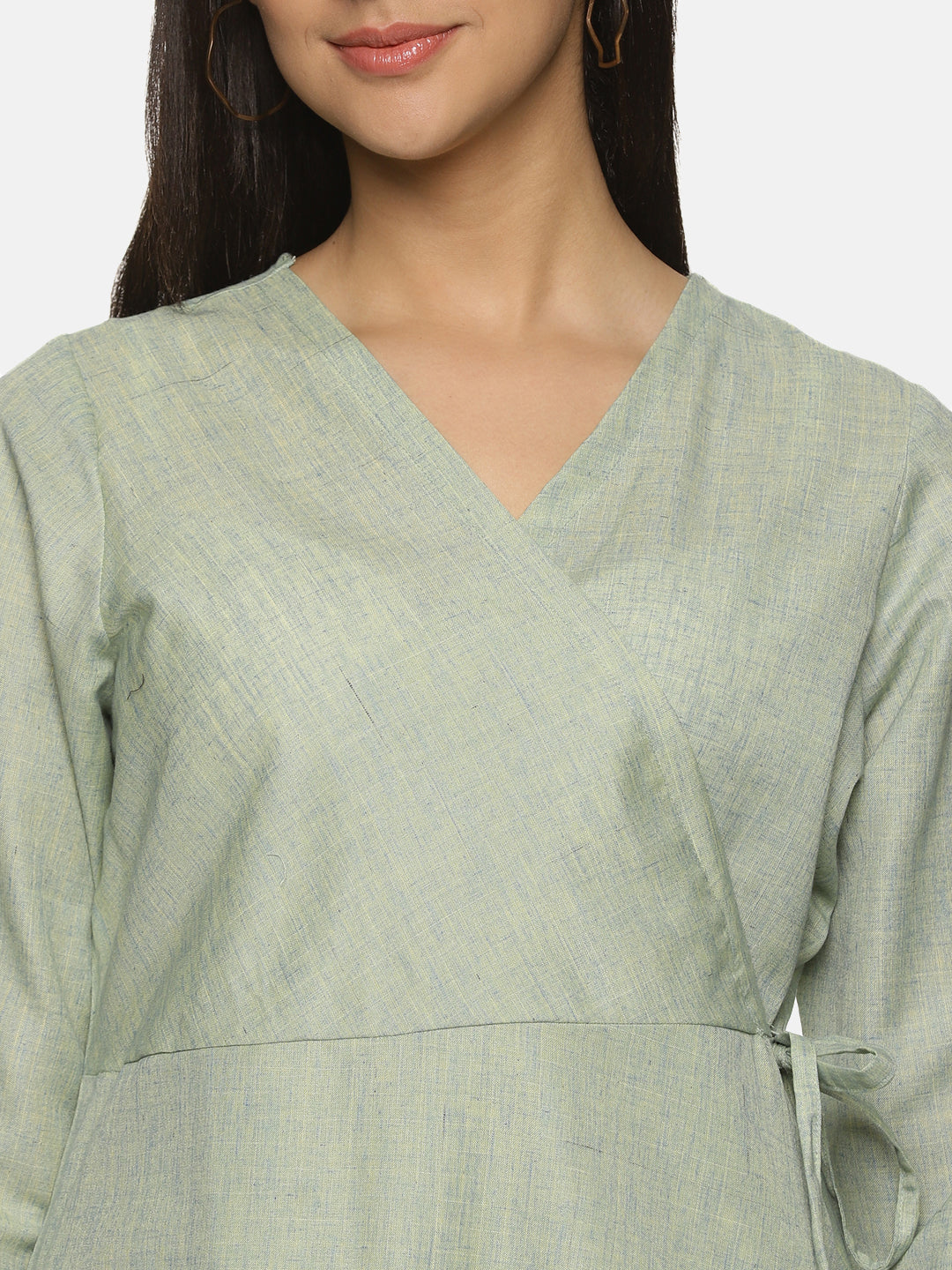 Mint Green cotton Cotton Wrap Dress