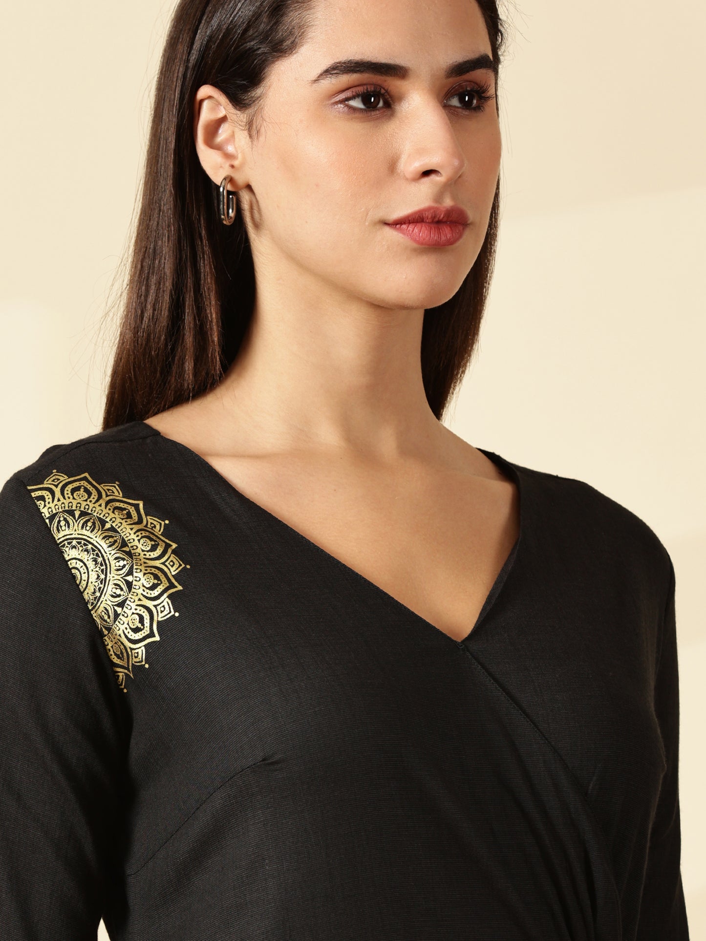 Black Mandala Workwear Dress