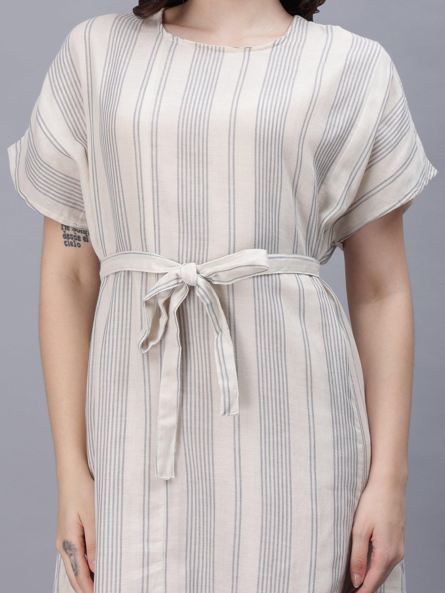 Women's White Cotton Kaftan Dress