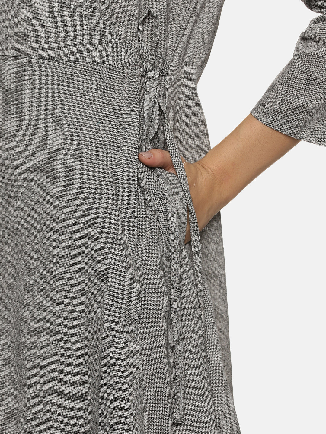 Grey Pure Khadi handloom Wrap Dress
