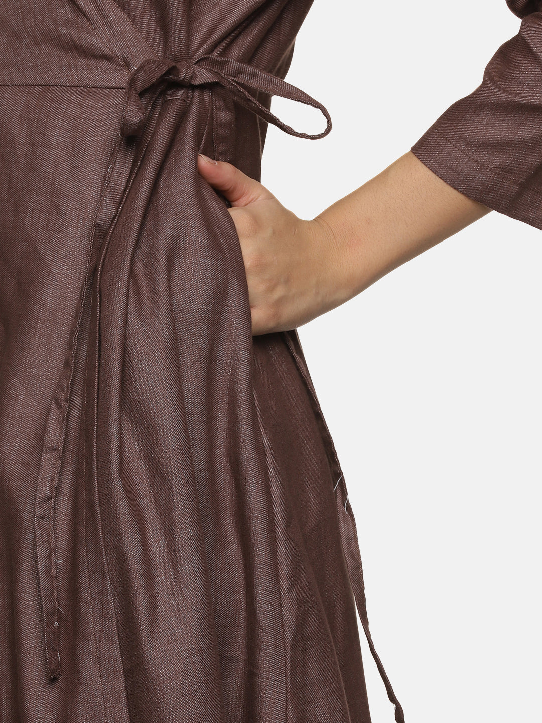 Dusty wine Cotton Wrap Dress