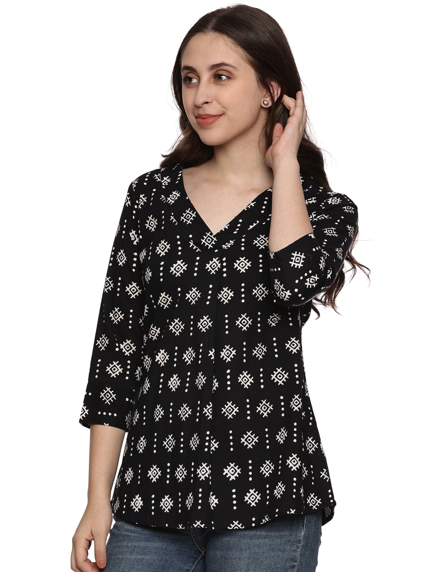 Cotton Block Print Top