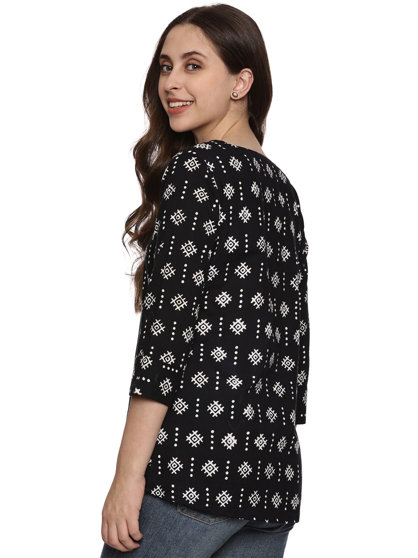 Cotton Block Print Top