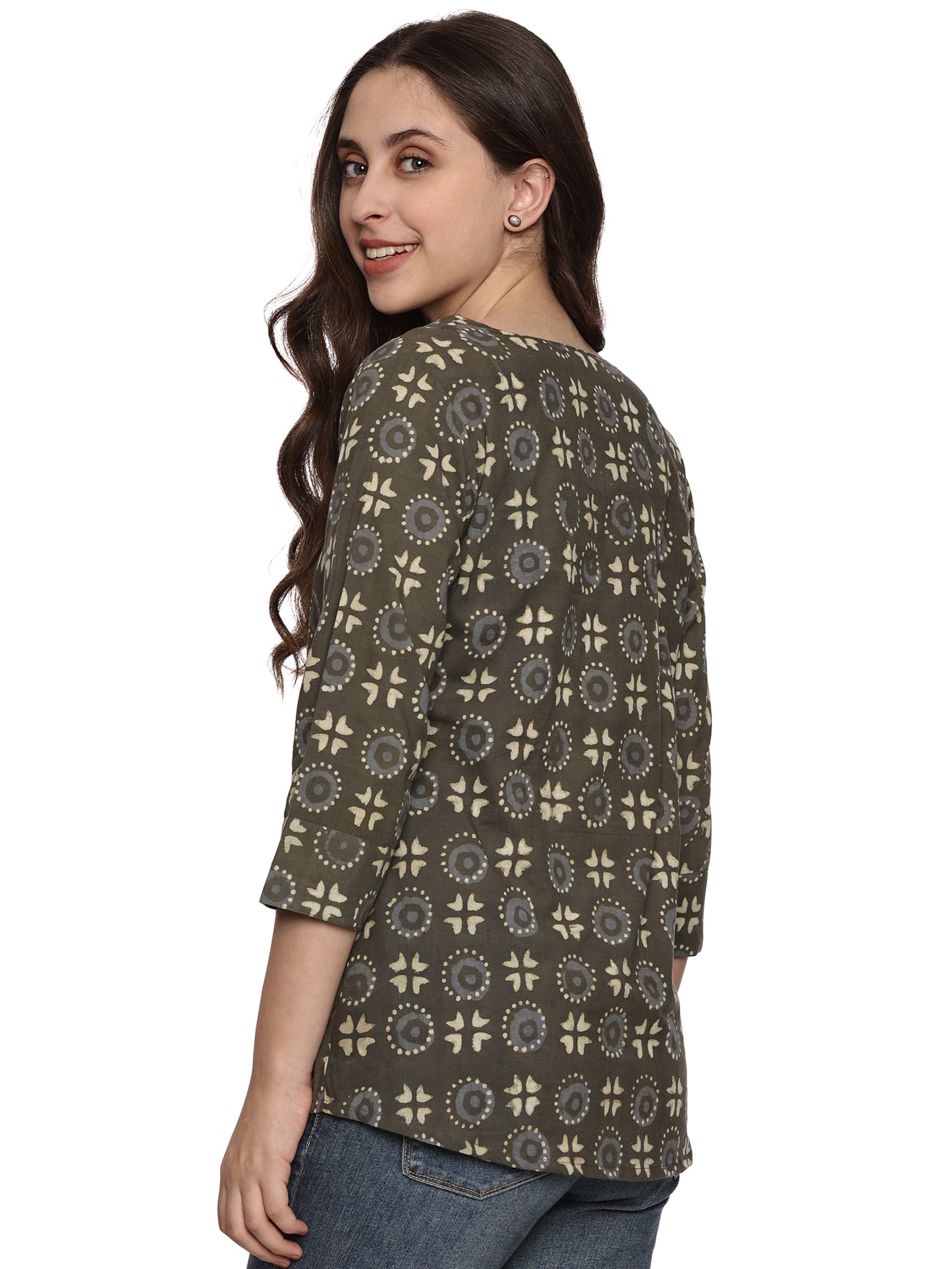 Cotton Block Print Top