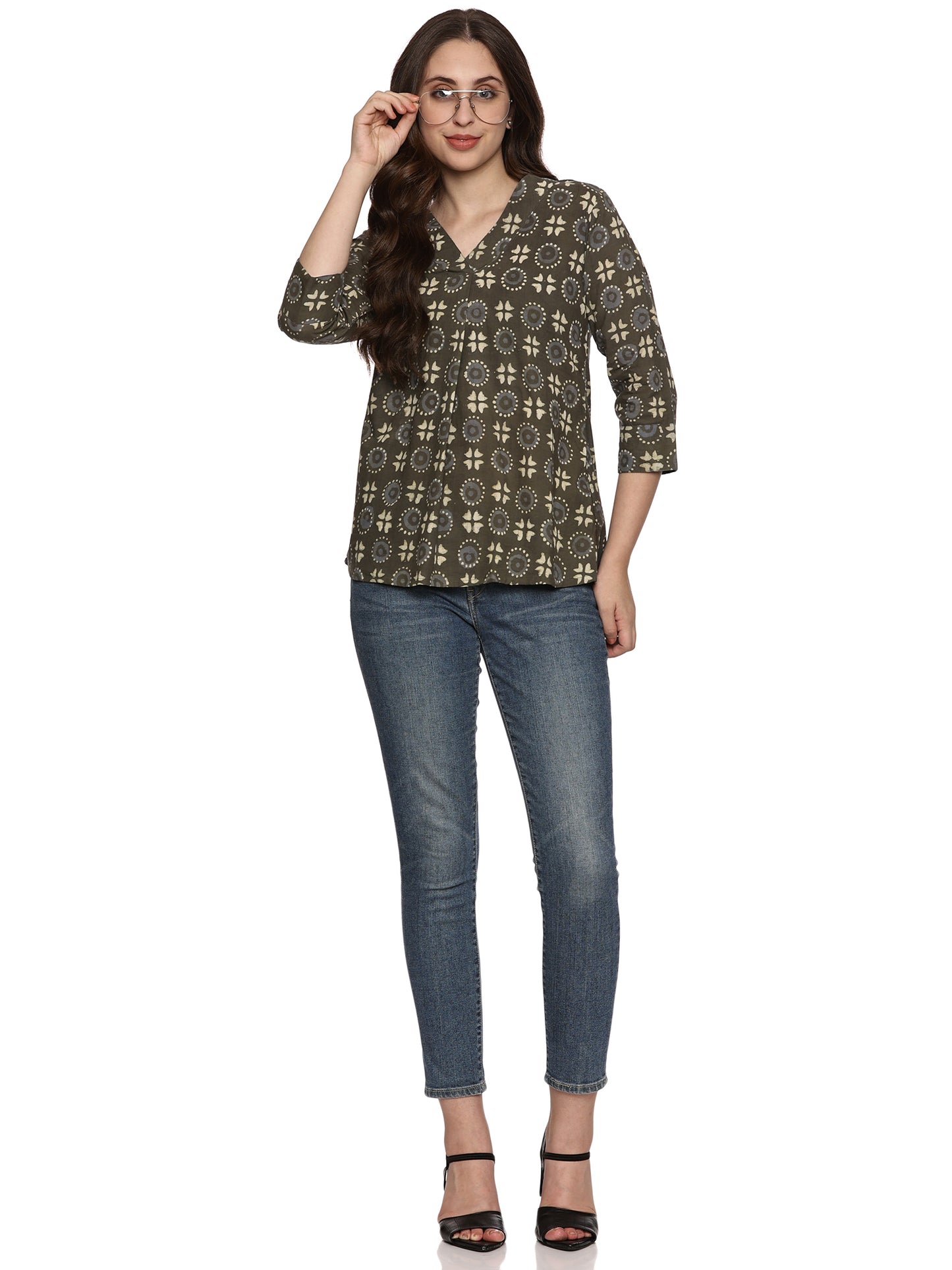Cotton Block Print Top
