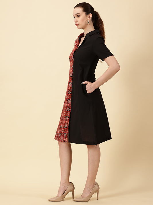 Ajrak Printed Cotton Wrap Dress