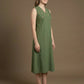 Indyvarna VEDA Handcrafted Cotton Dress- Moss Green