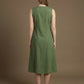 Indyvarna VEDA Handcrafted Cotton Dress- Moss Green