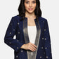 Open-Front Blazer-Blue