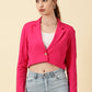 Fuchsia Cotton Crop Blazer Bold. Chic. Unapologetically You.