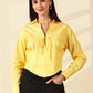 Butter yellow Spread Collar Shirt