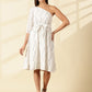 Selene One-Shoulder White Midi Dress