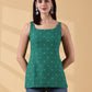 Kiyara Deep U-Back Cotton Kurti -GREEN