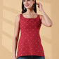 Kiyara Deep U-Back Cotton Kurti -RED