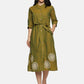 Women Floral Printed Round Neck A-Line Dress