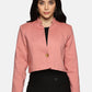 Crop Blazer-Baby Pink