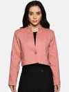 Crop Blazer-Baby Pink