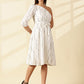 Selene One-Shoulder White Midi Dress