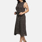 Polka Dot Handwoven A-Line Dress-Grey