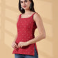 Kiyara Deep U-Back Cotton Kurti -RED