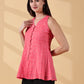 Indyvarna Anagha Halter Cotton Tunic – Coral Grid