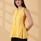 Indyvarna Anagha Halter Cotton Tunic – Sunlit Yellow Grid