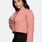 Crop Blazer-Baby Pink