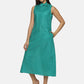 Linen Cotton Simple Sleeveless Straight cut Teal Dress