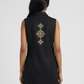 Indyvarna AAROH Heritage Motif Back-Print Overlay Shrug- Black
