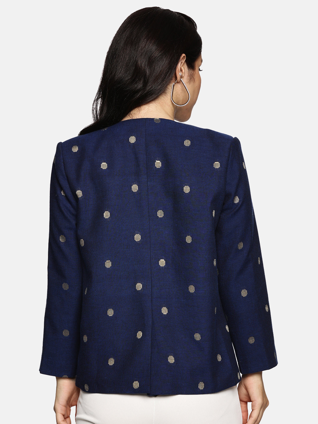 Open-Front Blazer-Blue