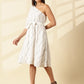 Selene One-Shoulder White Midi Dress