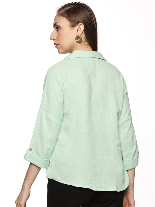 Mint Double Layered Trendy Cotton Top