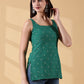 Kiyara Deep U-Back Cotton Kurti -GREEN