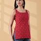 Kiyara Deep U-Back Cotton Kurti -RED