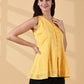 Indyvarna Anagha Halter Cotton Tunic – Sunlit Yellow Grid