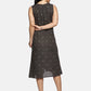 Polka Dot Handwoven A-Line Dress-Grey