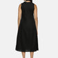 Linen Cotton Simple sleeveless Straight cut Black Dress
