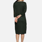 Cotton Lycra Wrap Dress-Olive Green
