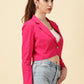 Fuchsia Cotton Crop Blazer Bold. Chic. Unapologetically You.