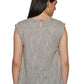 A beautiful back view of lady in Cotton Drop Shoulder Khadi Grey Top, womens workwear