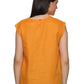 A back view of lady in Cotton Drop Shoulder Orange Top, womens workwear