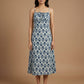Pure Cotton Organic Block Printed Slip Dress – Indigo Blue