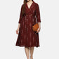 Shirt Collar A-Line Dress- Maroon