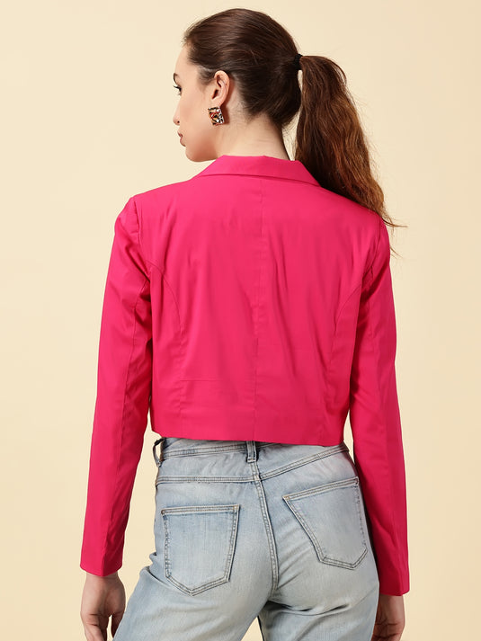 Fuchsia Cotton Crop Blazer Bold. Chic. Unapologetically You.