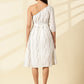Selene One-Shoulder White Midi Dress