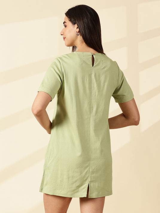 Sage Blossom Pocket Dress